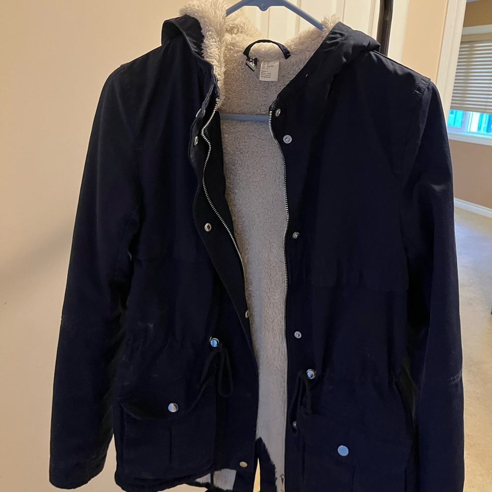 Women’s Navy Hooded Winter Jacket
